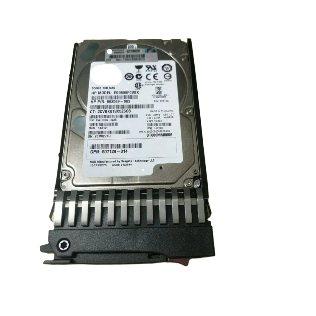 EG0600FCVBK 693569-003 600GB 10K 6G 2.5