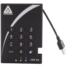 Cargar imagen en el visor de la galería, Apricorn Aegis Padlock 1 TB USB 3.0 256-bit AES XTS Hardware Encrypted Portable External Hard Drive (A25-3PL256-1000)-FoxTI
