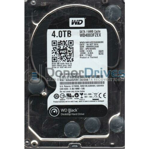 WD4003FZEX-00Z4SA0, DCM HBNNNVJAAB, Western Digital 4TB SATA 3.5 Hard Drive - MFerraz Tecnologia